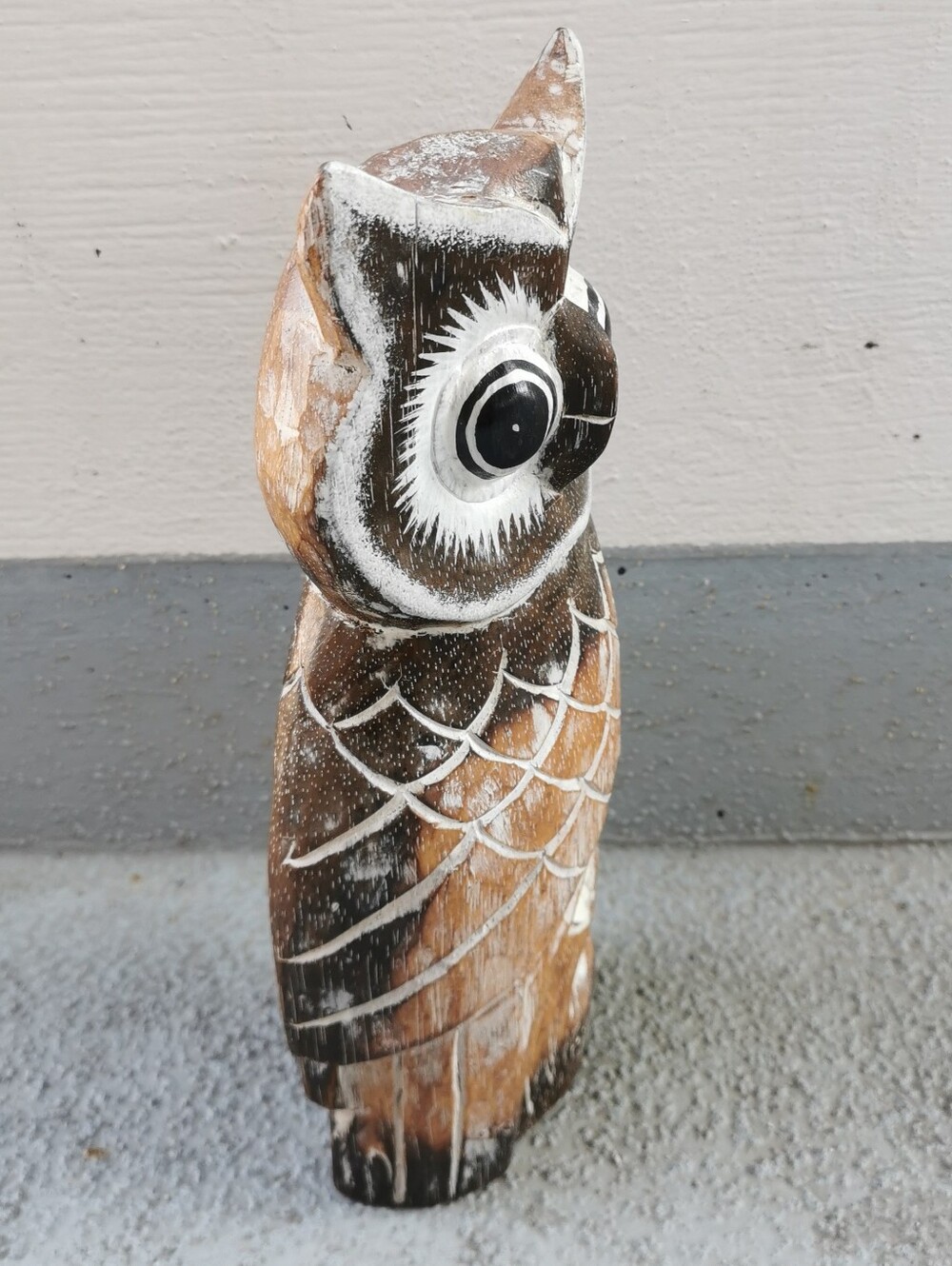 Vintage Hand-Carved Wooden Owl Figurine 12” Rustic Home Decor - Picture 5 of 11